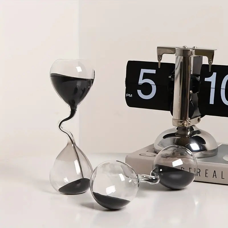 Elegant Twisted Glass Timer for Stylish Spaces