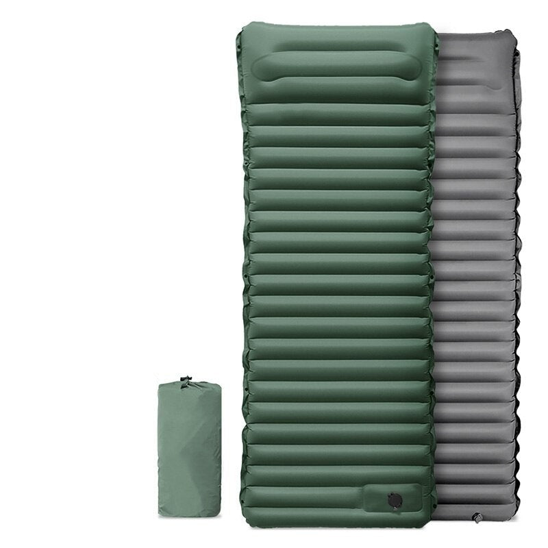 Compact Inflatable Sleep Pad with Integrated Foot Pump