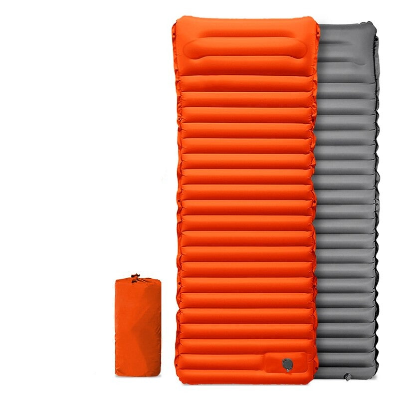 Compact Inflatable Sleep Pad with Integrated Foot Pump