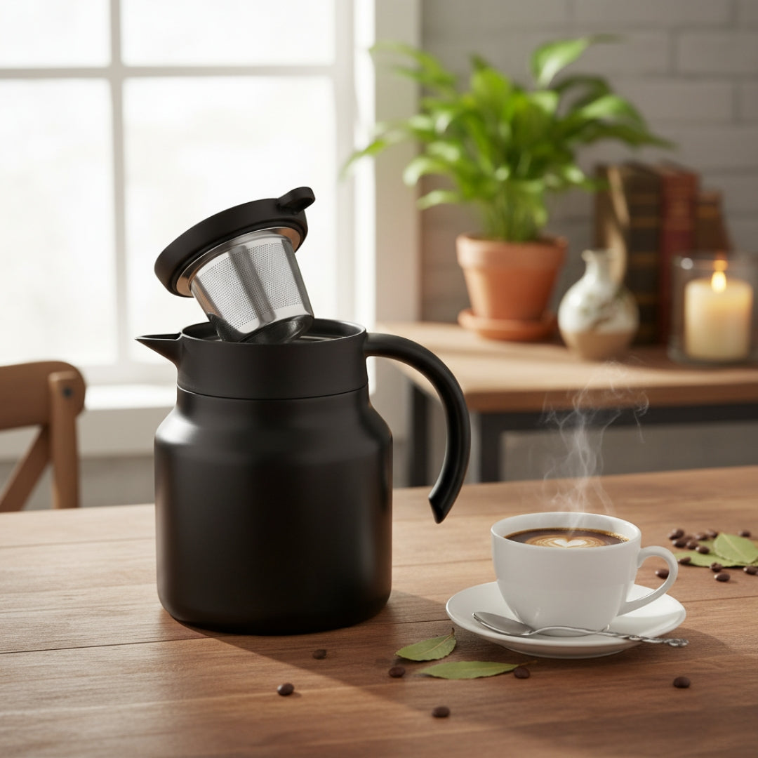 Elegant Insulated Teapot with Built-In Infuser for All Beverages