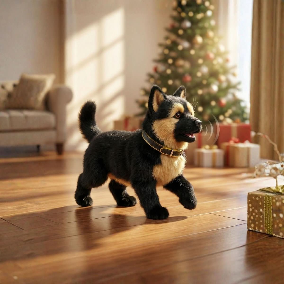 Interactive Walking and Barking Robot Dog Toy with Wagging Tail