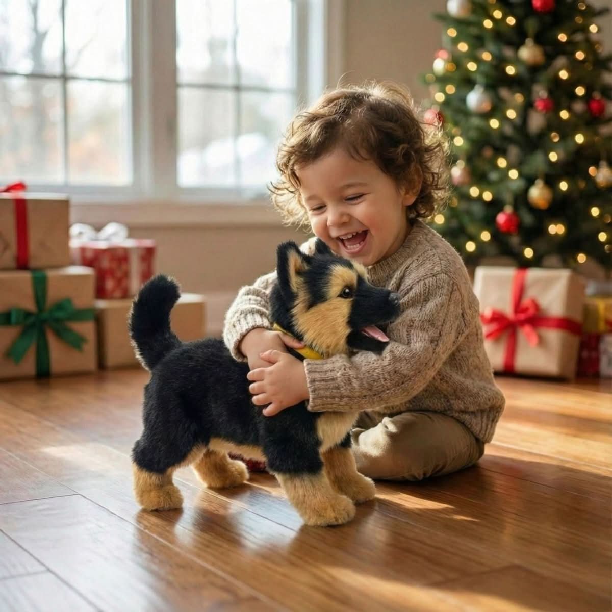 Interactive Walking and Barking Robot Dog Toy with Wagging Tail