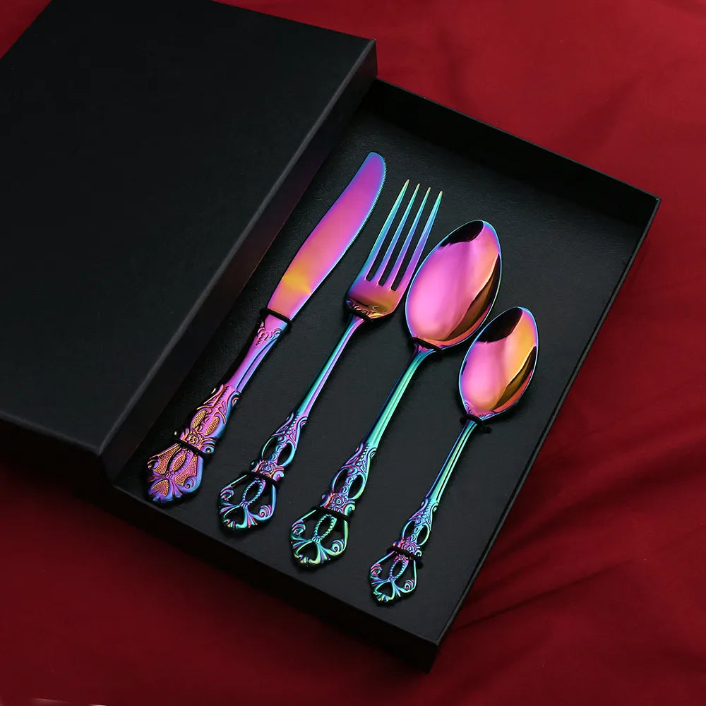Vibrant Stainless Steel Cutlery Collection – Elegant Dining Sets