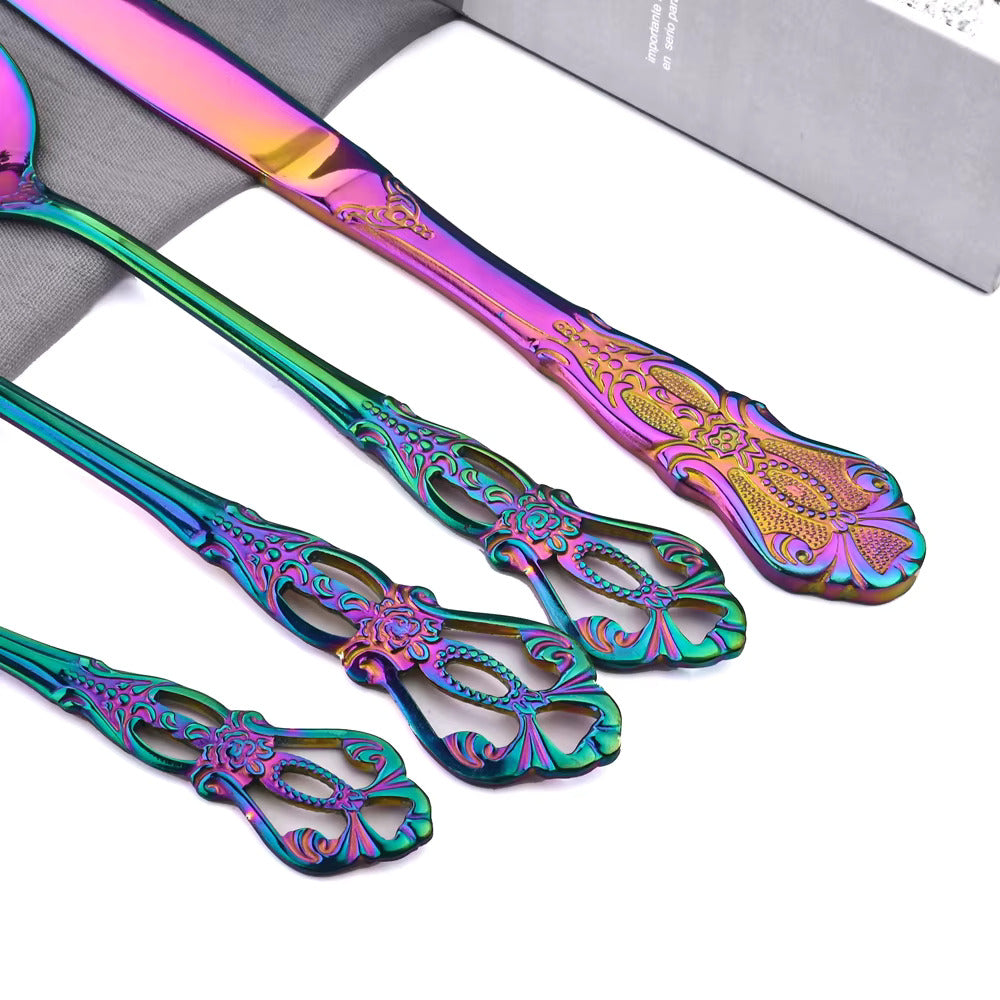 Vibrant Stainless Steel Cutlery Collection – Elegant Dining Sets