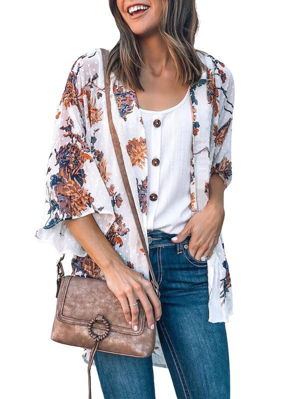 Floral Print Power Top with Petal Design