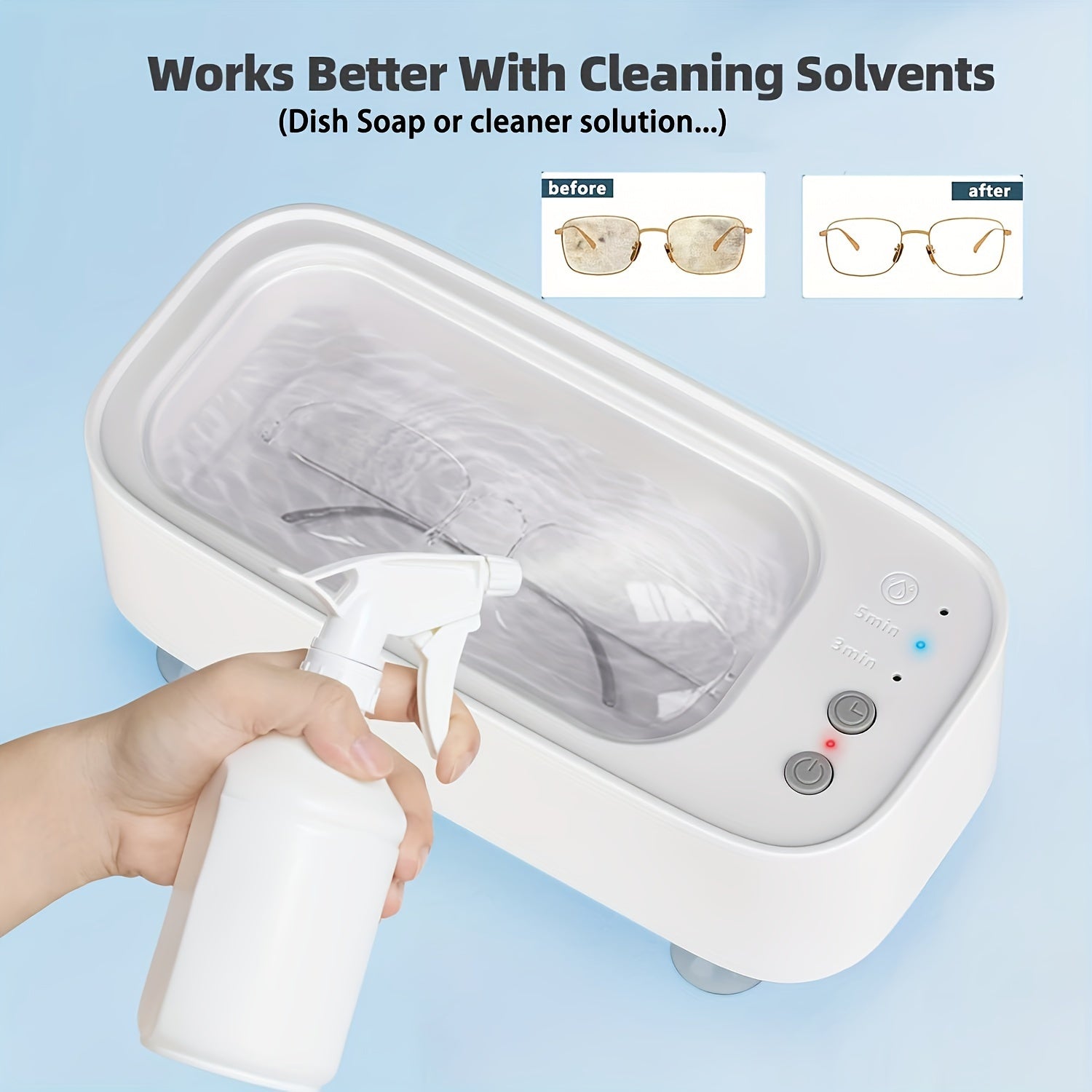 CrystalClear Ultrasonic Cleaner 12oz for Jewelry & Accessories