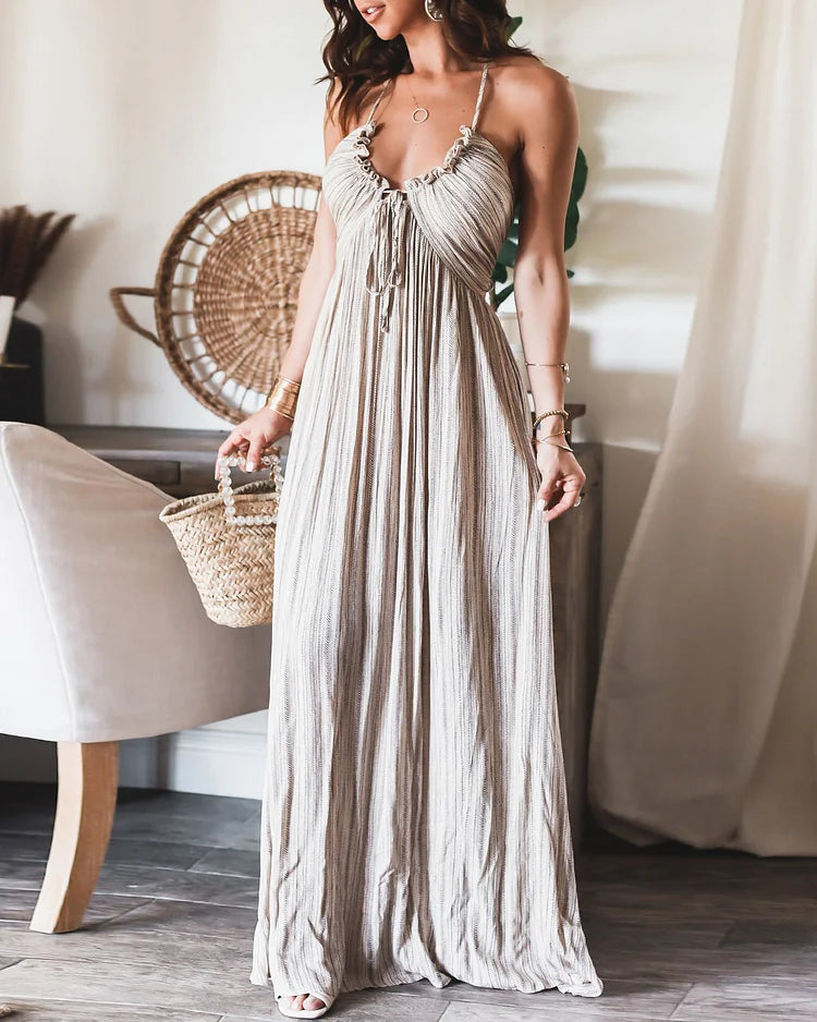 Sleeveless Pleated Dress by Judith