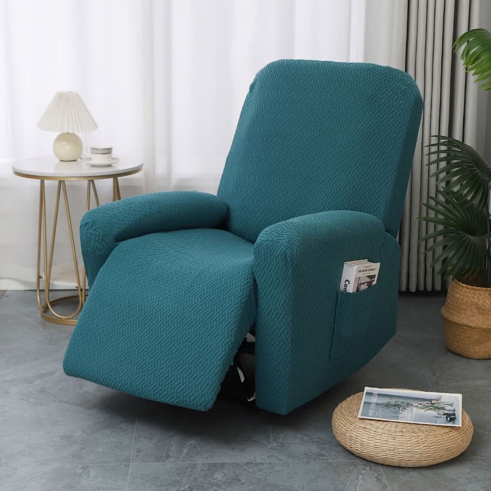 Fitted Recliner Chair Cover with Side Pocket for Style and Comfort