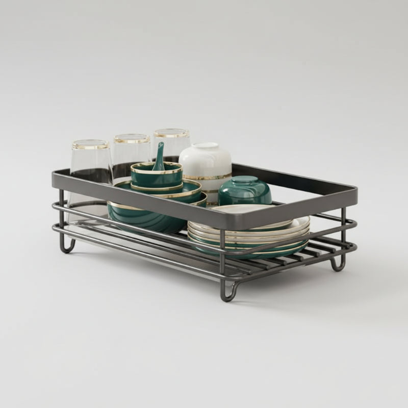 Space-Saving Stainless Steel Dish Drying Rack for Modern Kitchens