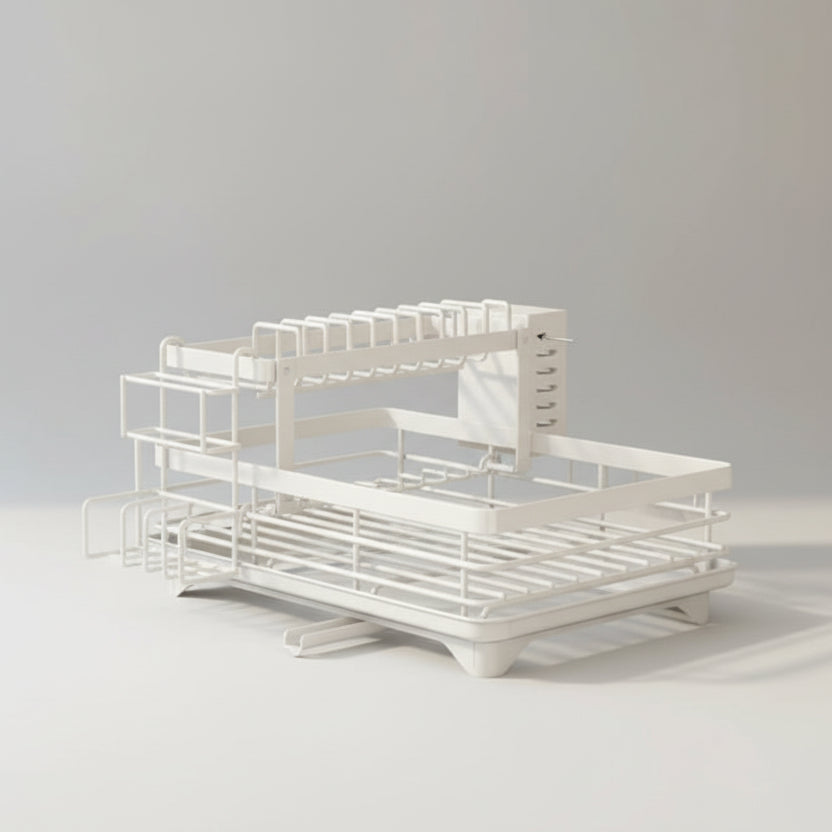 Space-Saving Stainless Steel Dish Drying Rack for Modern Kitchens