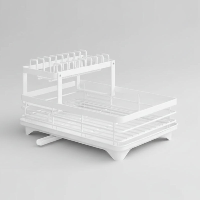 Space-Saving Stainless Steel Dish Drying Rack for Modern Kitchens