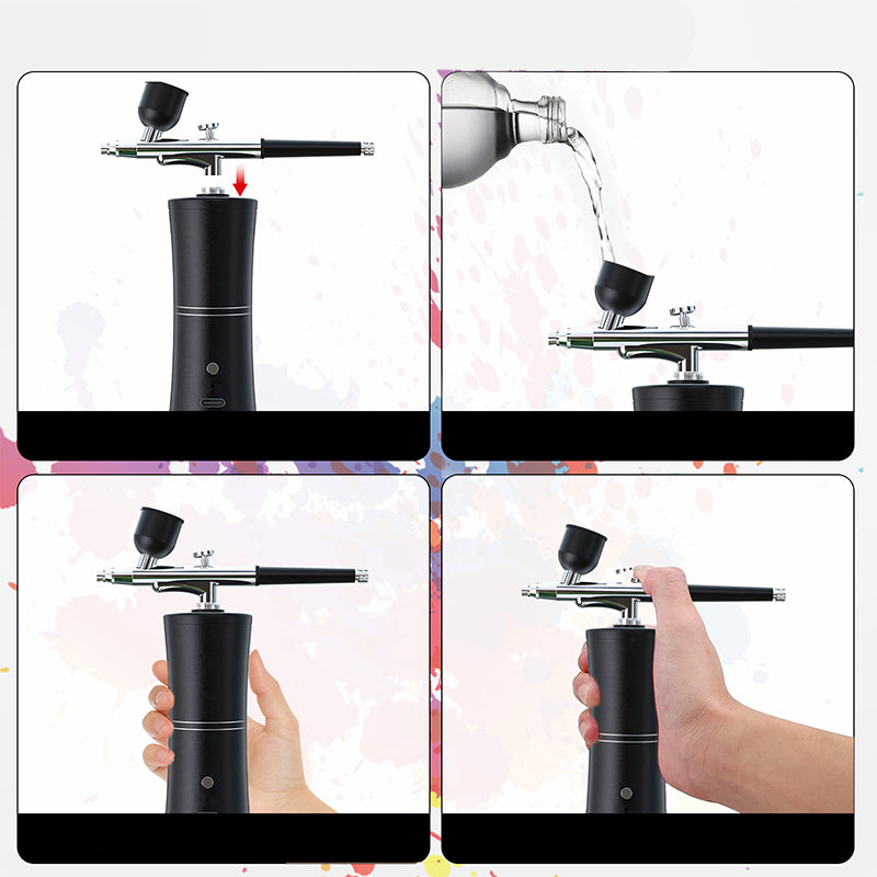 Cordless Airbrush Gun | Adjustable Spray Pressure | Precision Color Application