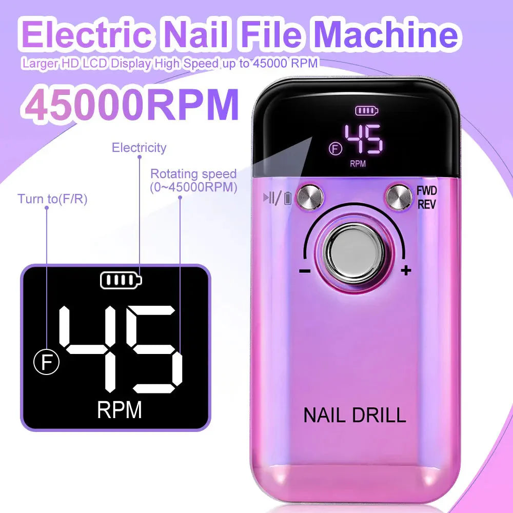 Cordless Nail Drill | Brushless Motor | LCD Display Control