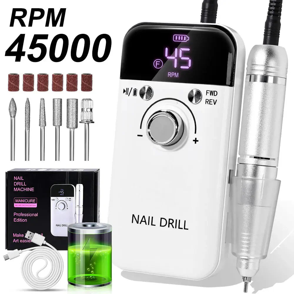 Cordless Nail Drill | Brushless Motor | LCD Display Control