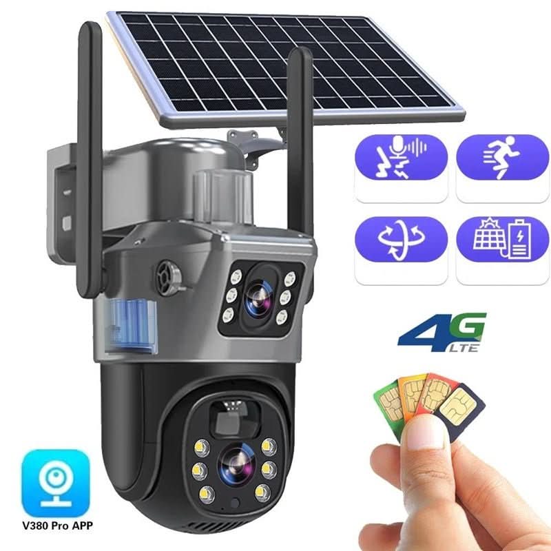 Solar-Powered 4K Security Camera with 360° Viewing Angle