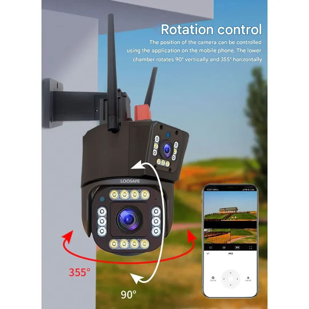 Solar-Powered 4K Security Camera with 360° Viewing Angle