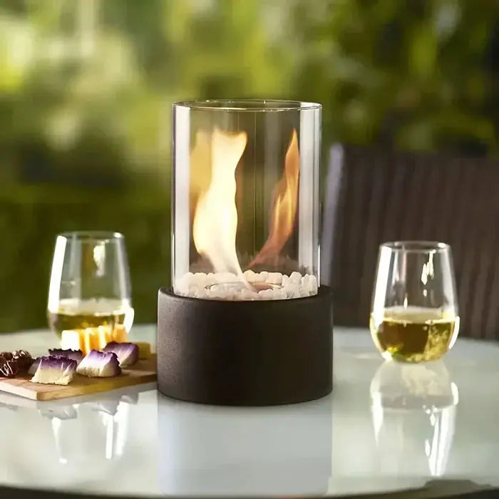 Tabletop Fire Lantern with Visible Flame - Fireplace Accessory
