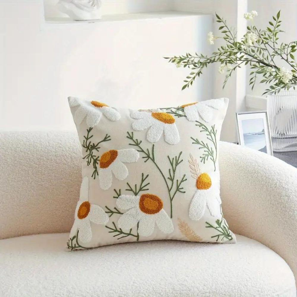 Floral and Botanical Embroidered Pillowcase | Soft and Durable | Easy Care