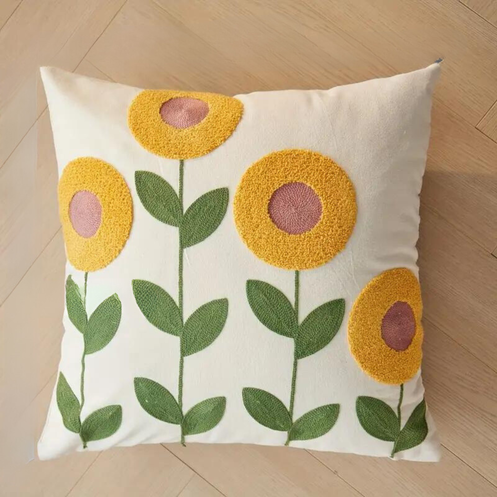 Floral and Botanical Embroidered Pillowcase | Soft and Durable | Easy Care