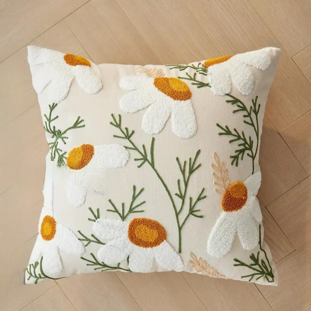 Floral and Botanical Embroidered Pillowcase | Soft and Durable | Easy Care