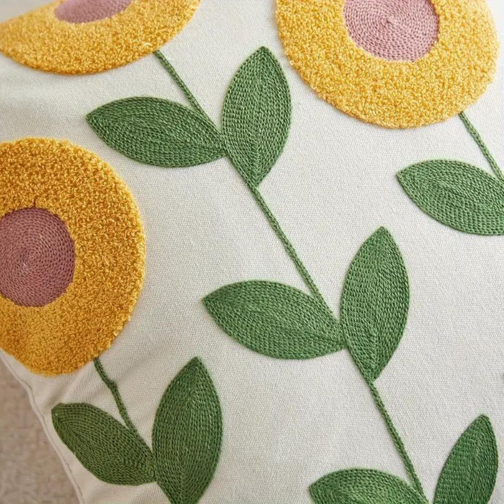 Floral and Botanical Embroidered Pillowcase | Soft and Durable | Easy Care