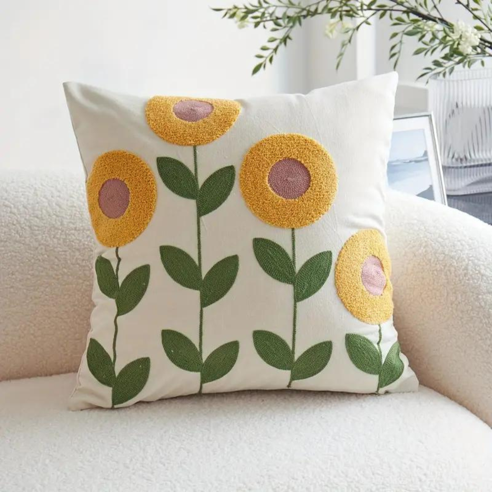 Floral and Botanical Embroidered Pillowcase | Soft and Durable | Easy Care