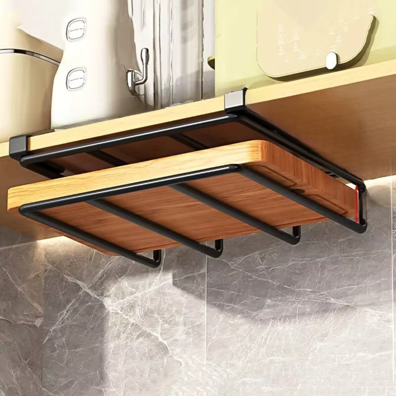 Under-Cabinet Organizer with Integrated Towel Holder