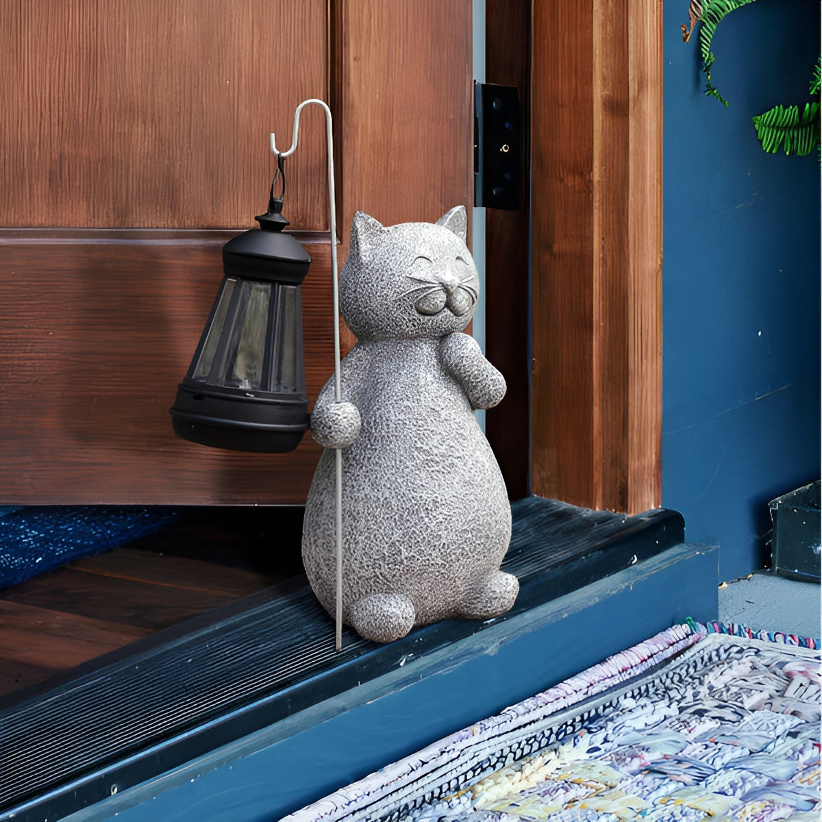 Solar Purrfection - Enchanting Cat Sculpture for Your Garden