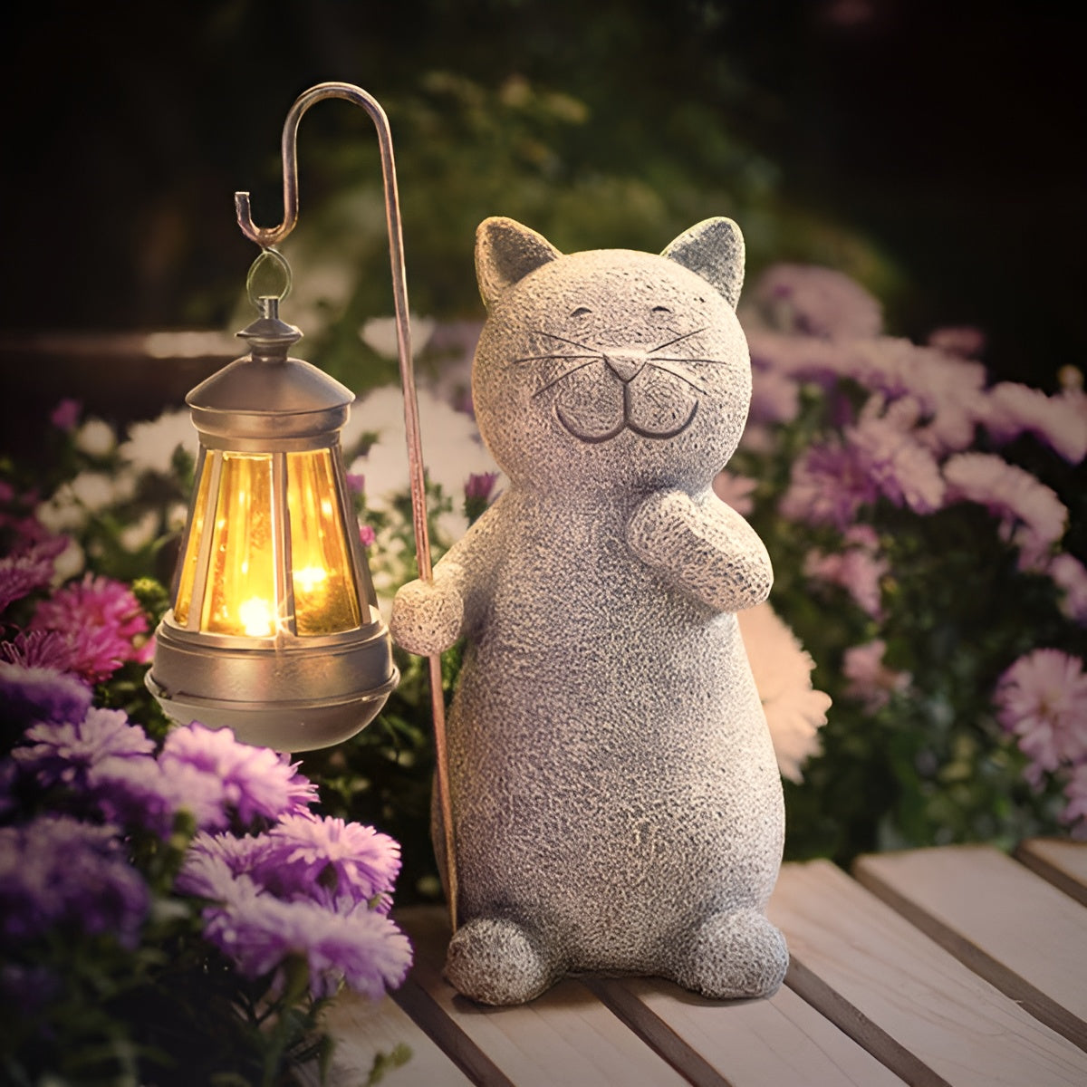 Solar Purrfection - Enchanting Cat Sculpture for Your Garden