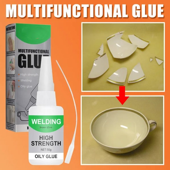 Transparent Super Glue - Strong Adhesive for Plastic, Wood, Ceramic, Metal