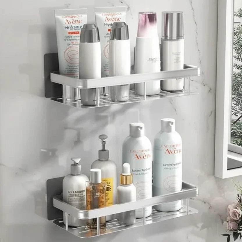 Self-Adhesive Bathroom Shelf | No Drilling & Stainless Steel