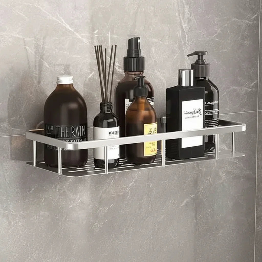 Self-Adhesive Bathroom Shelf | No Drilling & Stainless Steel