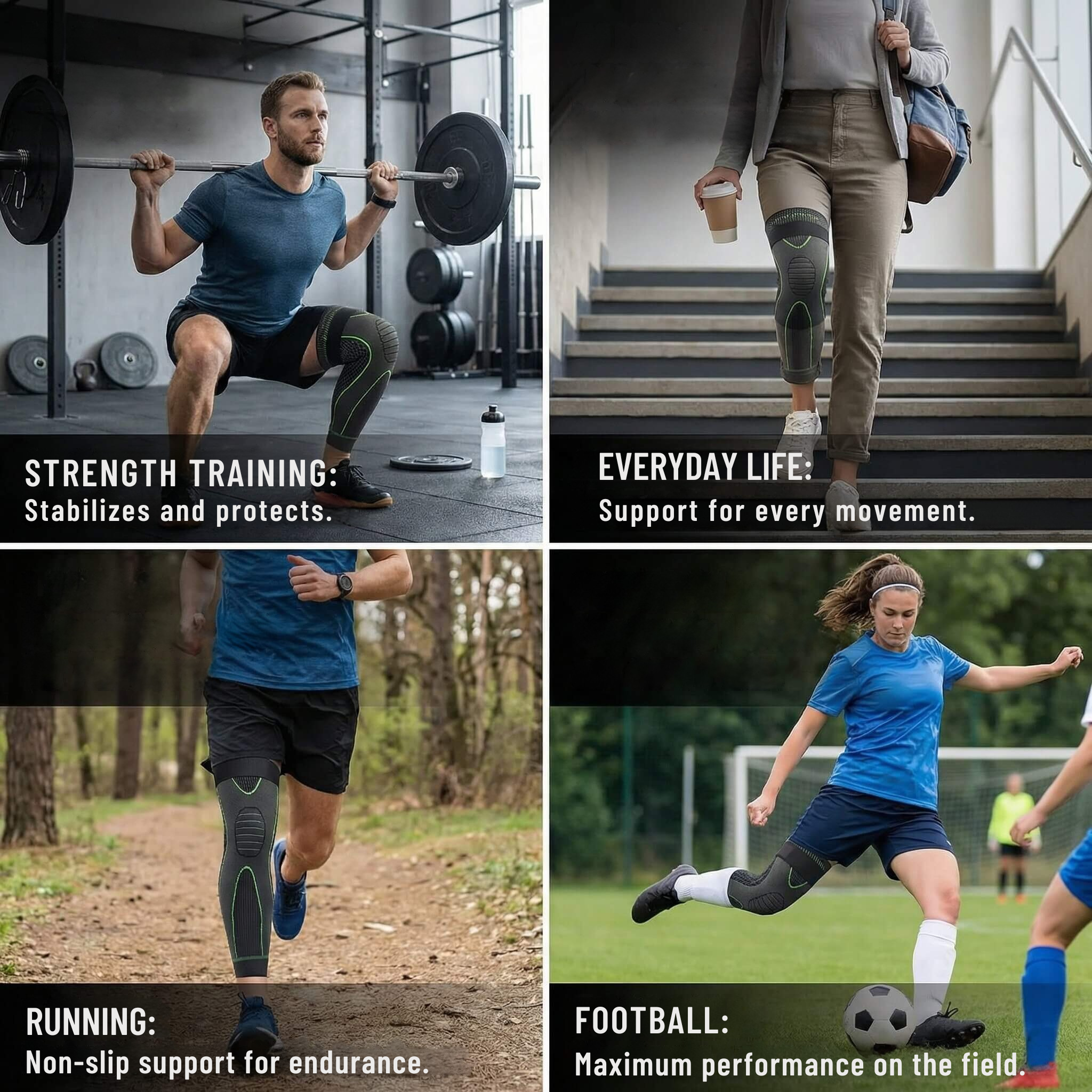 Compression Knee Support | Breathable, Non-Slip Design | Strong Hold