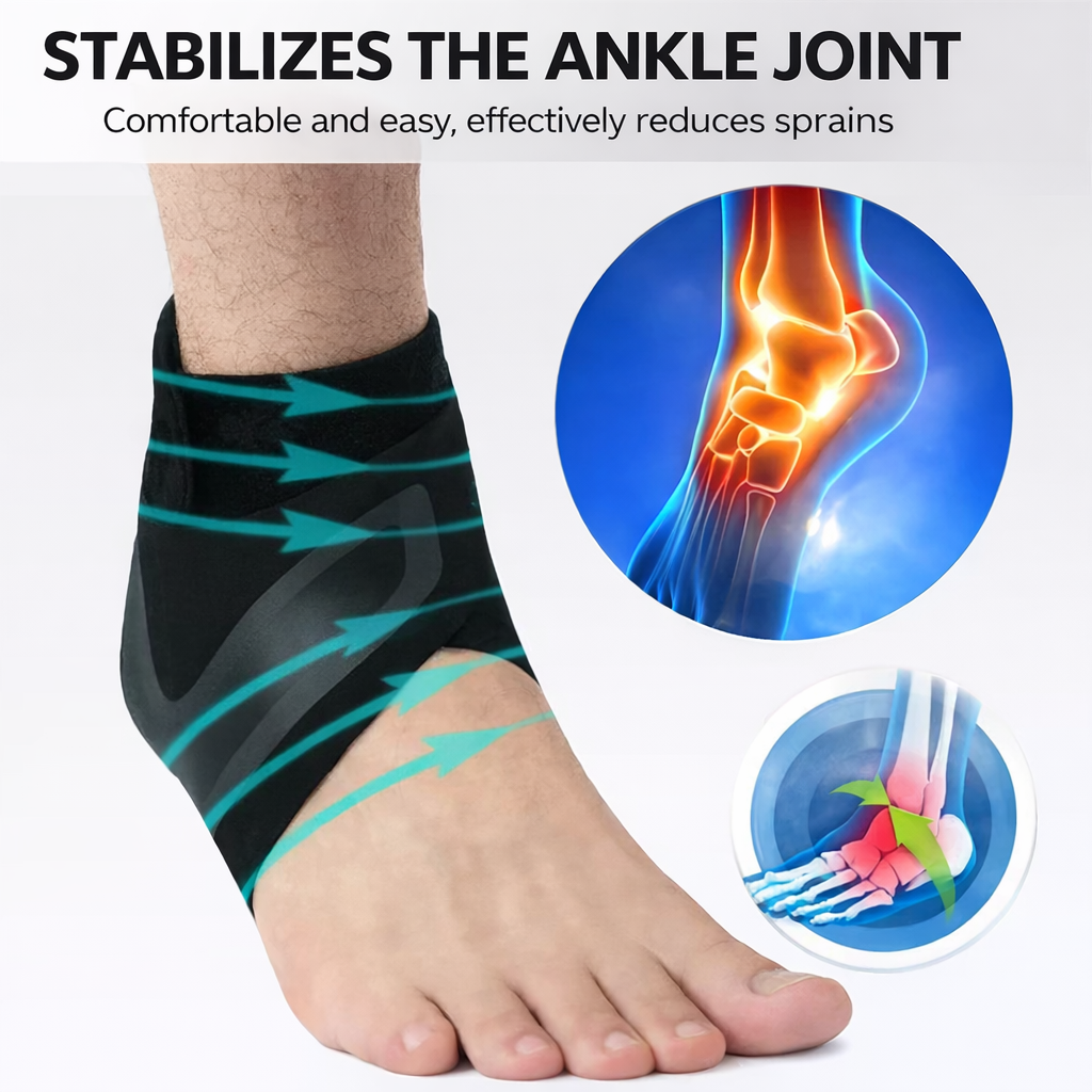 Ankle Support Brace | Compression Foot Wrap | Firm Heel Stability