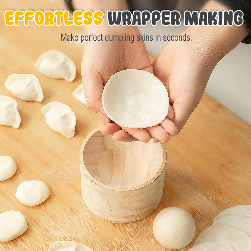Wooden Dough Press with Non-Stick Surface for Dumplings