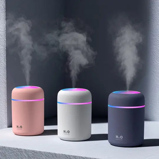 300 ml Ultrasonic Humidifier with Colorful Ring Light – Compact Design