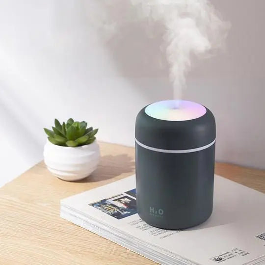 300 ml Ultrasonic Humidifier with Colorful Ring Light – Compact Design