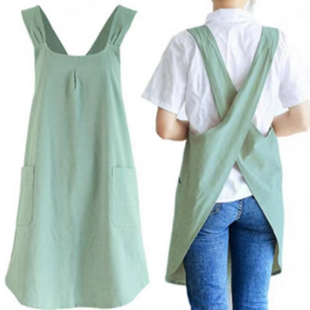 Chic Everyday Apron Dress with Cross-Back Design