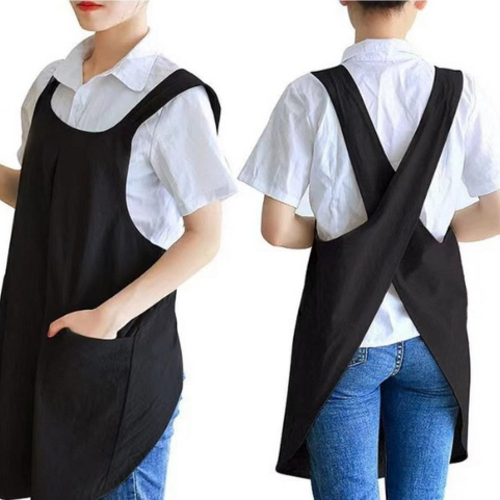 Chic Everyday Apron Dress with Cross-Back Design