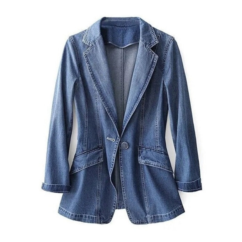 Tailored Blazer in Denim Style - Chic and Elegant Design