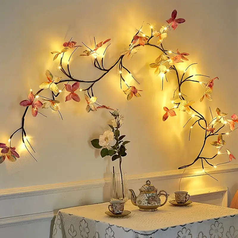 Enchanting LED Tree Light with Butterfly Accents