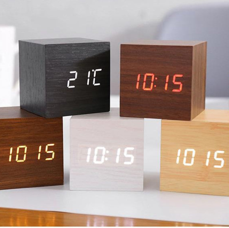 Smart LED Alarm Clock with Sound Activation and Dual Power Options