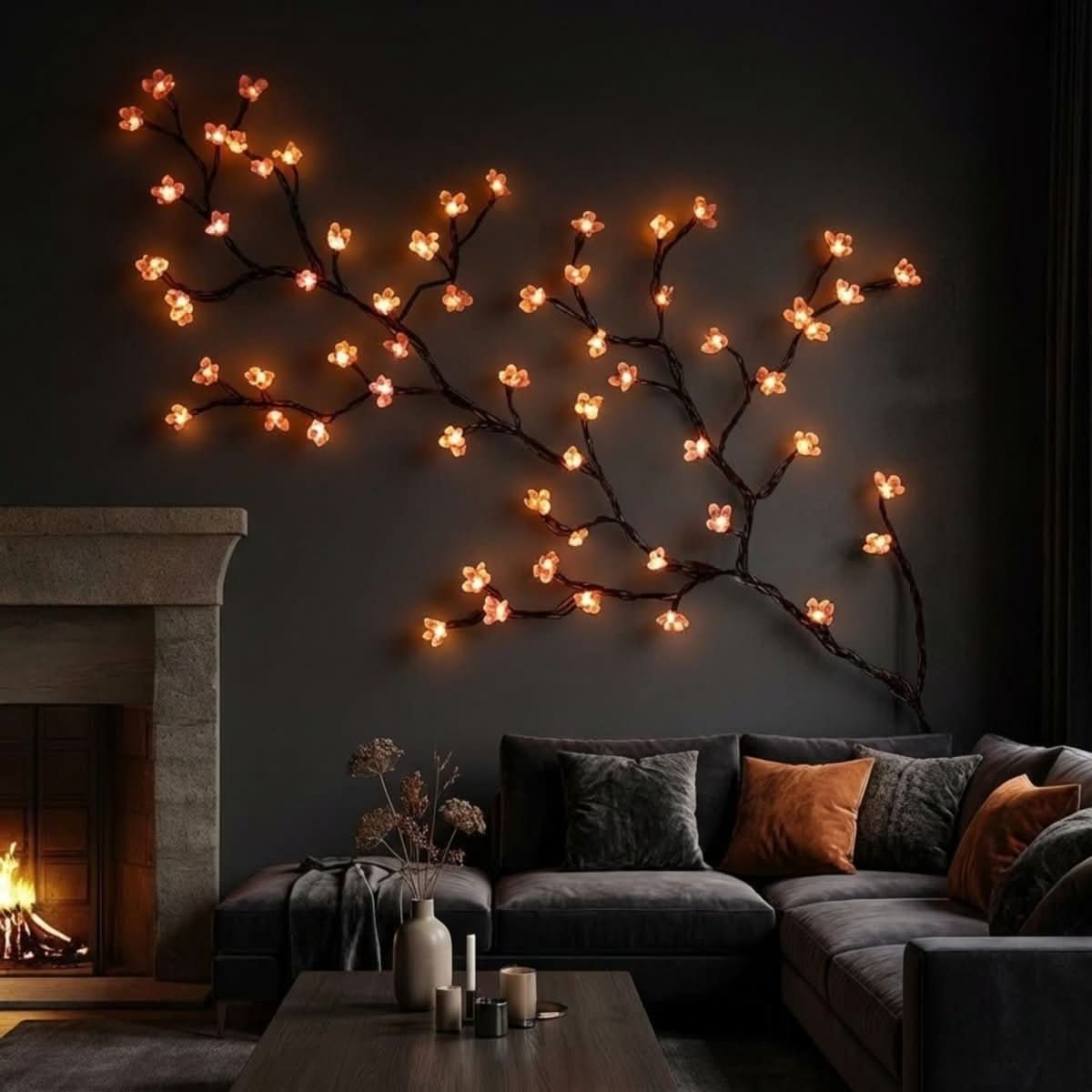 Decorative LED Wall Art Branch with Warm Ambient Light