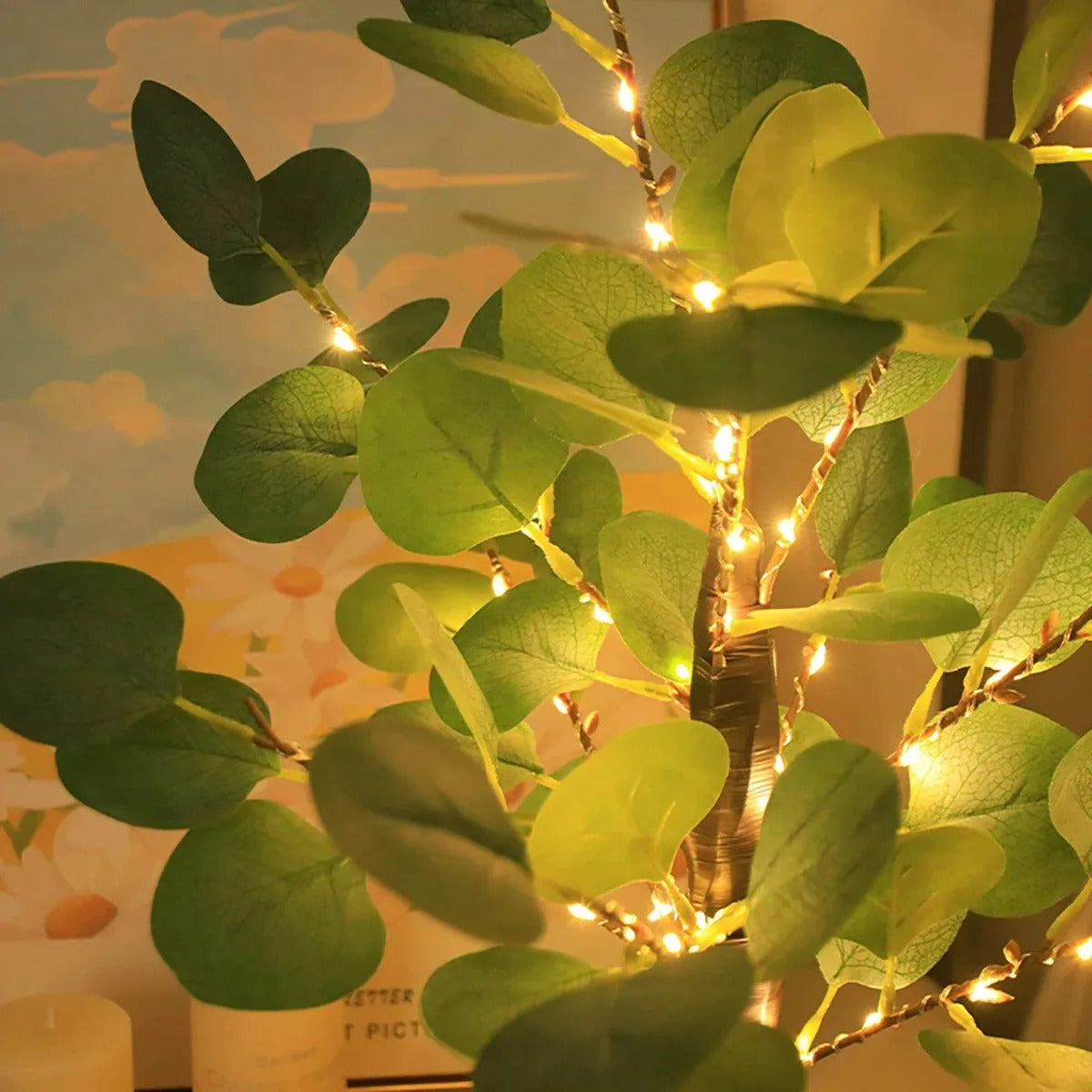 Warm Glow LED Decorative Table Light with Branch Design