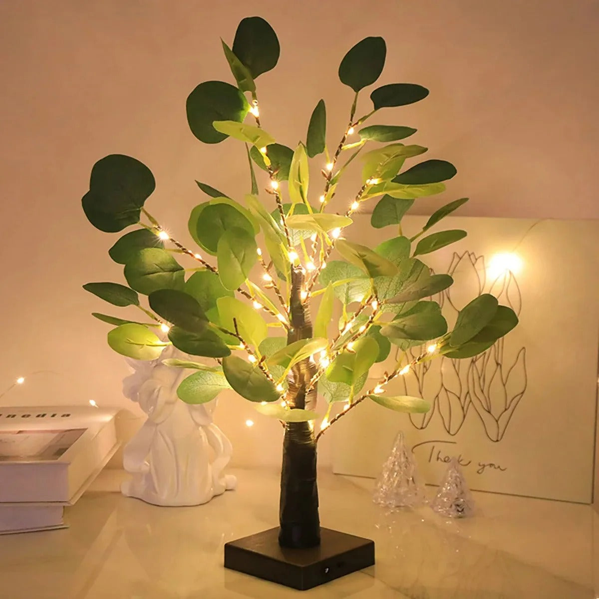 Warm Glow LED Decorative Table Light with Branch Design