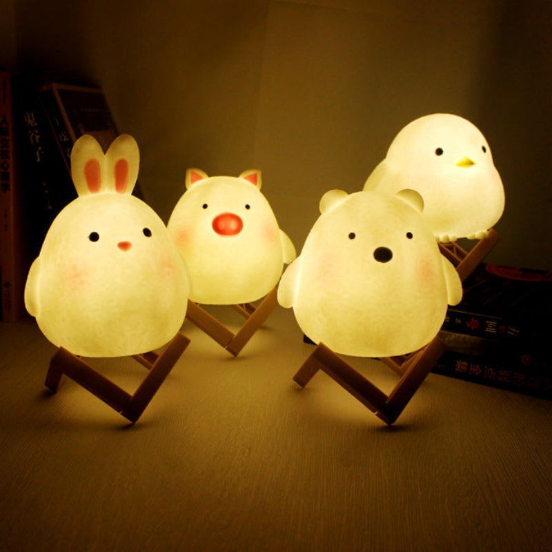 Charming Animal LED Night Lamp - Soft & Portable