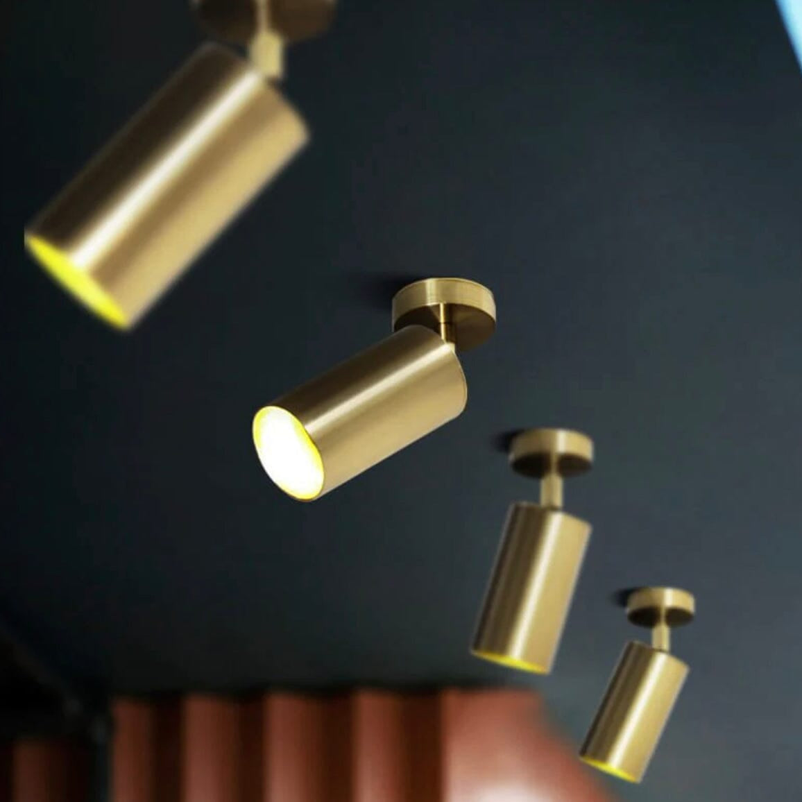 Brass-Finished Adjustable LED Ceiling Spotlight E27