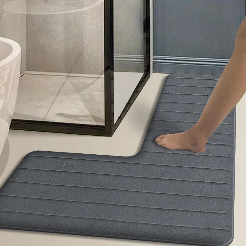 L-Shaped Non-Slip Bath Rug for Ultimate Comfort