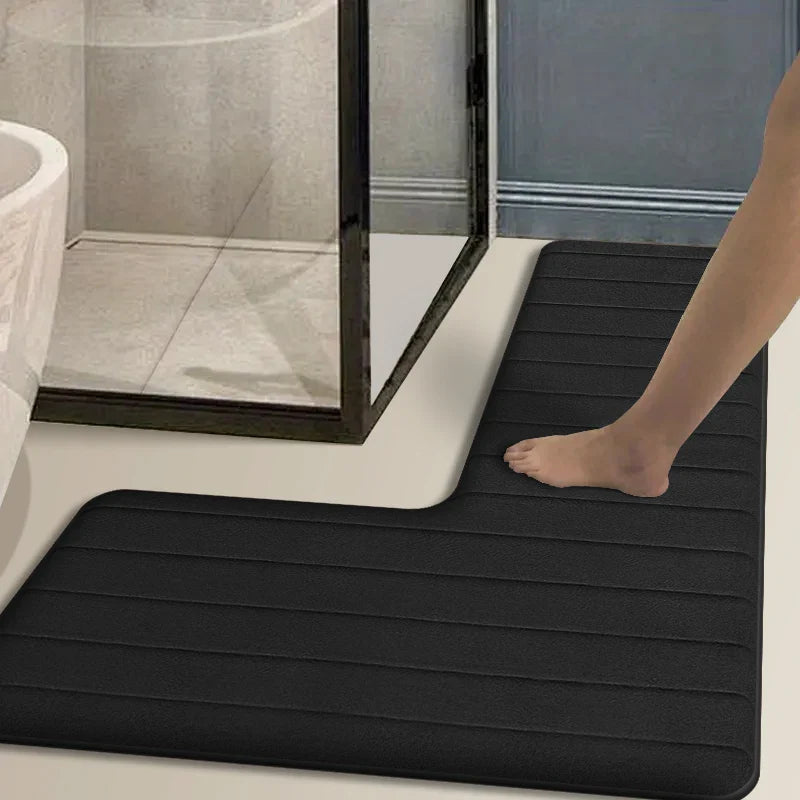 L-Shaped Non-Slip Bath Rug for Ultimate Comfort