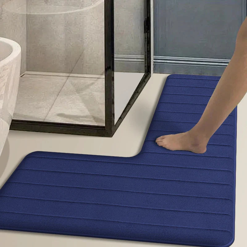 L-Shaped Non-Slip Bath Rug for Ultimate Comfort